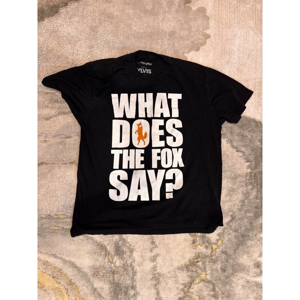 Ylvis What Does The Fox Say T-Shirt XL WeLoveFine Black Graphic Tee Viral Song